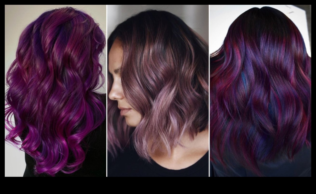 Violete vibrante: inspirații pentru culoarea părului violet pentru fiecare nuanță de piele