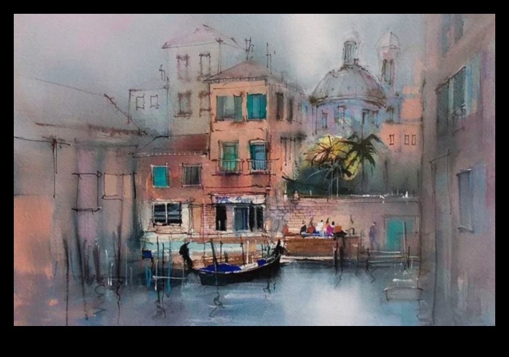 Reflecții arhitecturale: Desenarea clădirilor în acuarelă