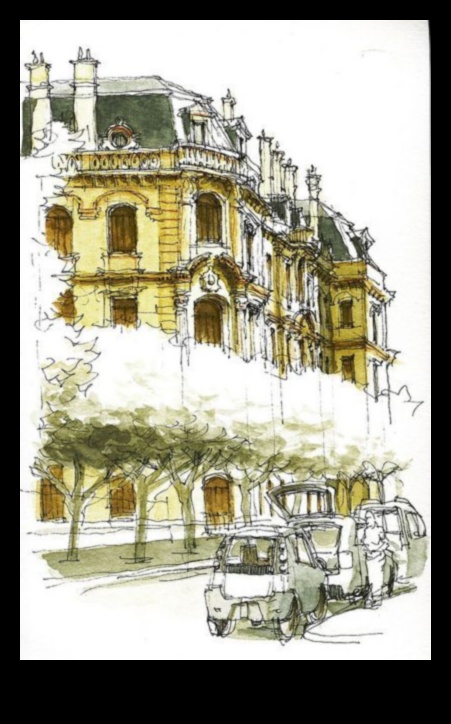 Reflecții arhitecturale: Desenarea clădirilor în acuarelă